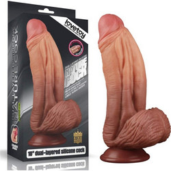 Lovetoy King-Sized Dual Silicone Ρεαλιστικό Dildo με Βεντούζα & Όρχεις 24.5cm Flesh