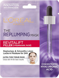 L'Oreal Paris Revitalift Filler The Replumping Tissue Κρεμώδης Μάσκα Προσώπου για Ενυδάτωση & Αντιγήρανση με Υαλουρονικό 30gr