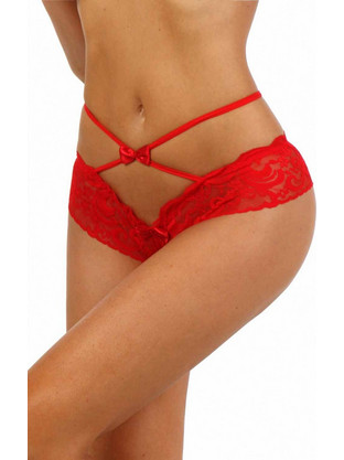 Open lace panties Red