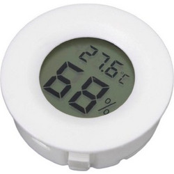 White Round LCD Display Thermometer - Hygrometer