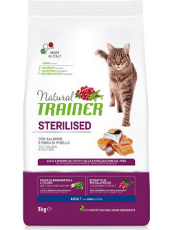 Natural Trainer Adult Sterilised with Salmon & Pea Fibre 1.5kg