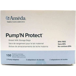 Ameda Pump N' Protect Σακουλάκια Αποθήκευσης Μητρικού Γάλακτος 150τμχ + 2 Αντάπτορες