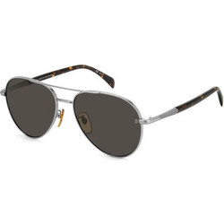 David Beckham DB1118/G/S 31Z/IR Ανδρικά Γυαλιά Ηλίου Aviator Κοκάλινα Ασημί με Πράσινο Polarized Φακό