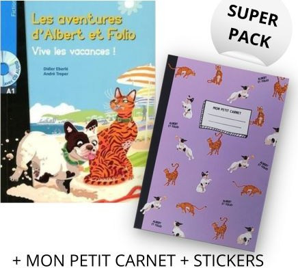 ALBERT ET FOLIO VIVE LES VACANCES! SUPER PACK (+ MON PETIT CARNET + STICKERS)