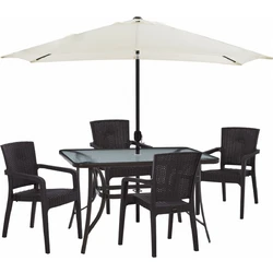 Σετ Τραπεζαρία Κήπου Μεταλλικό 6τμχ Μαύρο HM11801.10