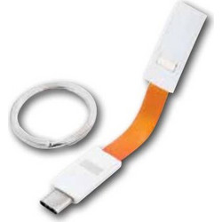USB A 2.0 Magnetic Cable To Type C Charging- Data 2.1A White-Orange 0.1m Μαγνητικό Καλώδιο Σύνδεσης