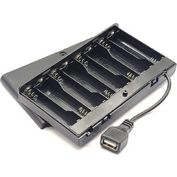 8xAA Battery Holder With Cover With Switch With USB Power Port