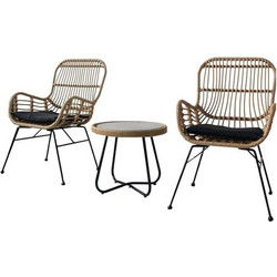 Artekko Σετ Σαλόνι Κήπου Rattan 3τμχ Μπεζ 248-5000