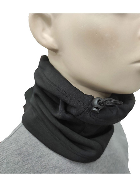 Κασκόλ Λαιμού Fleece Ελαστικό Μονόχρωμο Μαύρο