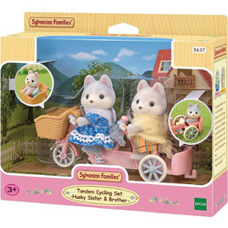 Sylvanian Families Tandem Cycling Set Husky Sister Brother