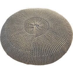 Πουφ Macrame ΚΟΜΒΟΣ με εσωτερικη γέμιση 200x200x50 Beige