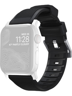 Nomad Rugged Λουράκι Σιλικόνης Black / Silver (Apple Watch 42 / 44 / 45 / 49mm)