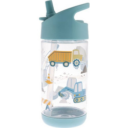 Stephen Joseph Construction Παιδικό Μπουκάλι Πλαστικό BPA Free με Καλαμάκι Navy Μπλε 350ml