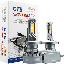 ΛΑΜΠΕΣ LED CT5 H4 SHORT 100W CANBUS WHITE 6500K NIGHT KILLER CARTECH