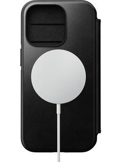 NOMAD θήκη Πορτοφόλι δερμάτινη Modern Folio Rugged rustic MagSafe για Apple iPhone 15 PRO 6.1 2023 - ΜΑΥΡΟ - NM01627685