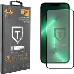 Idol 1991 Titanium Semi Curved Full Glue 0.25mm 9H Προστατευτικό Οθόνης Tempered Glass (iPhone 13 Pro Max) Black
