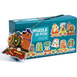 Παιδικό Puzzle Djeco Μαθαίνω Να Μετράω Τα Ζωάκια 20 Κομμάτια