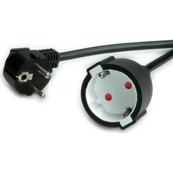 VALUE Extension Cable with 3P. German connectors, AC 230V, black, 10 m - 19.99.1167