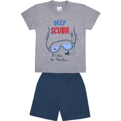 Pretty Baby Scuba Παιδική Πιτζάμα Βαμβακερή Καλοκαιρινή Μπλε Γκρι 65376