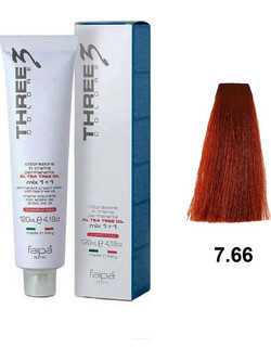 Faipa Three Color 7.66 Ξανθό Έντονο Κόκκινο Μόνιμη Βαφή Μαλλιών 120ml