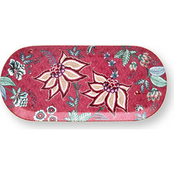 PIP STUDIO ΔΙΣΚΟΣ ΚΕΪΚ ΠΟΡΣΕΛΑΝΗ RECTANGULAR FLOWER FESTIVAL ΣΚΟΥΡΟ ΡΟΖ ΔΙΑΣΤΑΣΗΣ 33,3x15,5 εκ. - 51018131
