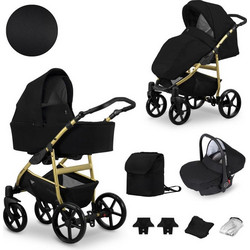 Kunert Mata Καρότσι Μωρού 3 σε 1 Black Gold Frame