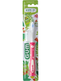 Gum 901Μ Kids Monsters Soft για Παιδιά 2+ Ετών Παιδική Οδοντόβουρτσα Ροζ