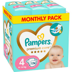 Pampers Premium Care Monthly Pack Πάνες No4 9-14kg 174τμχ