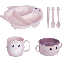 Babycloud Βρεφικό Σετ Φαγητού Βιοδιασπώμενο Penguin Pink 6τμχ