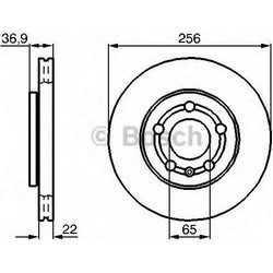 Bosch Σετ Δισκόπλακες Εμπρός 2τμχ για Seat Ibiza / Leon / Toledo - Skoda Fabia / Octavia - Volkswagen Bora / Golf / PoloΚωδικός