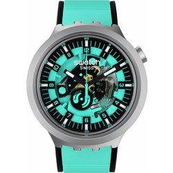 Swatch Γυναικείο Ρολόι με Γαλάζιο Καουτσούκ Λουράκι SB07S111
