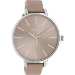 Oozoo Timepieces Γυναικείο Ρολόι με Μπεζ Δερμάτινο Λουράκι C10711