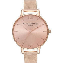 Olivia Burton Big Dial Γυναικείο Ρολόι με Ροζ Χρυσό Μεταλλικό Μπρασελέ OB16BD102