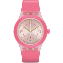 Swatch Γυναικείο Ρολόι Αυτόματο με Ροζ Καουτσούκ Λουράκι SUTP401