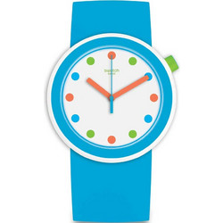 Swatch Poppingpop Light Blue Ανδρικό Ρολόι με Γαλάζιο Καουτσούκ Λουράκι PNW102