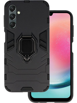 Powertech Ring Armor Back Cover Black (Samsung Galaxy A24)