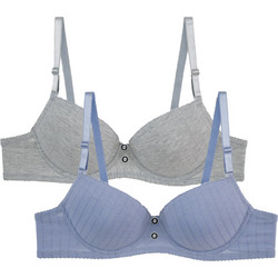 2 Pack ComfortChic σουτιέν Push Up B Cup με μπανέλα λιλά - γκρι