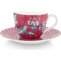 Pip Studio Flower Festival Φλιτζάνι Espresso Πορσελάνης Ροζ 120ml 51004144