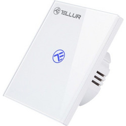 Tellur Χωνευτός Διακόπτης Τοίχου Wi-Fi για Έλεγχο Φωτισμού με 1 Πλήκτρο- Λευκό