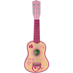 Bontempi Small Pink Wooden Guitar 225572