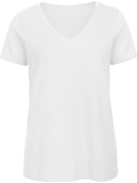Γυναικείο T-Shirt TW045 B&C Organics Organic V-Neck White