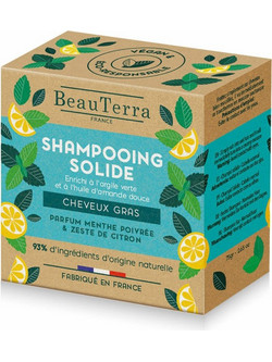 Beauterra Mint & Lemon Solide Φυτικό Σαμπουάν 75gr