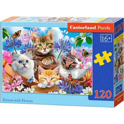 Παιδικό Puzzle Castorland Kittens with Flowers 120 Κομμάτια