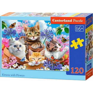 Παιδικό Puzzle Castorland Kittens with Flowers 120 Κομμάτια