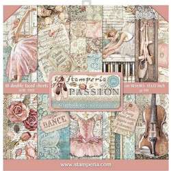Stamperia 10 Χαρτιά Scrapbooking 30,5x30,5cm Διπλής Όψης Passion