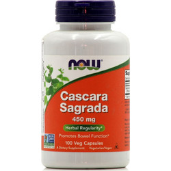 Now Foods Cascara Sagrada 450mg Πεπτικό Βοήθημα 100 Κάψουλες
