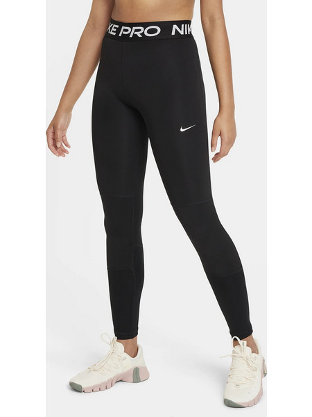 Nike Pro Dri-FIT Leggings για Μεγάλα Κορίτσια Polyester/Spandex Tight fit - Black DA1028-010