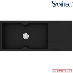 Sanitec Ultra Granite 817 Επικαθήμενος Νεροχύτης Γρανίτη Αντιστρεφόμενος Ματ Nero 116x50cm