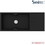 Sanitec Ultra Granite 817 Επικαθήμενος Νεροχύτης Γρανίτη Αντιστρεφόμενος Ματ Nero 116x50cm