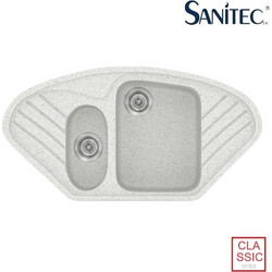Sanitec Classic 302 Επικαθήμενος Νεροχύτης Οβάλ Γρανίτη Ματ Granite White 96x51cm